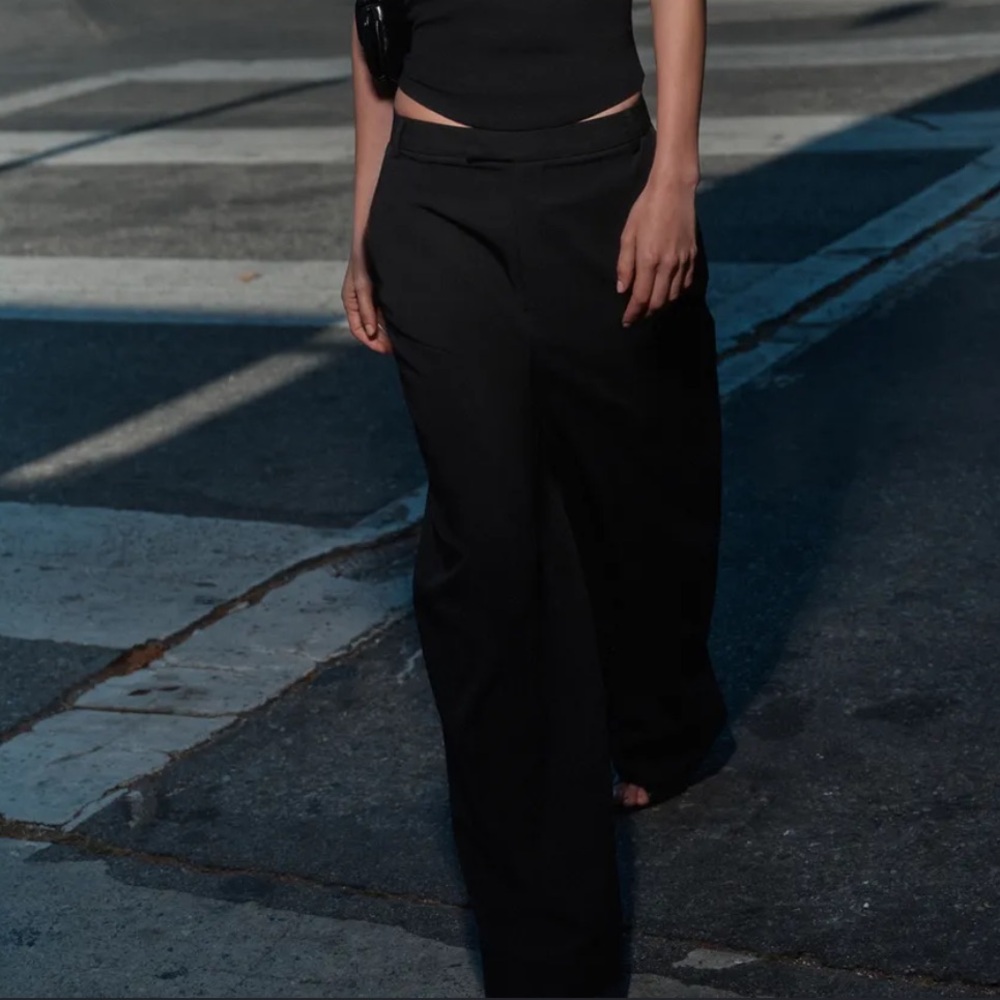ZARA Black High-Waist Wide-Leg Trousers